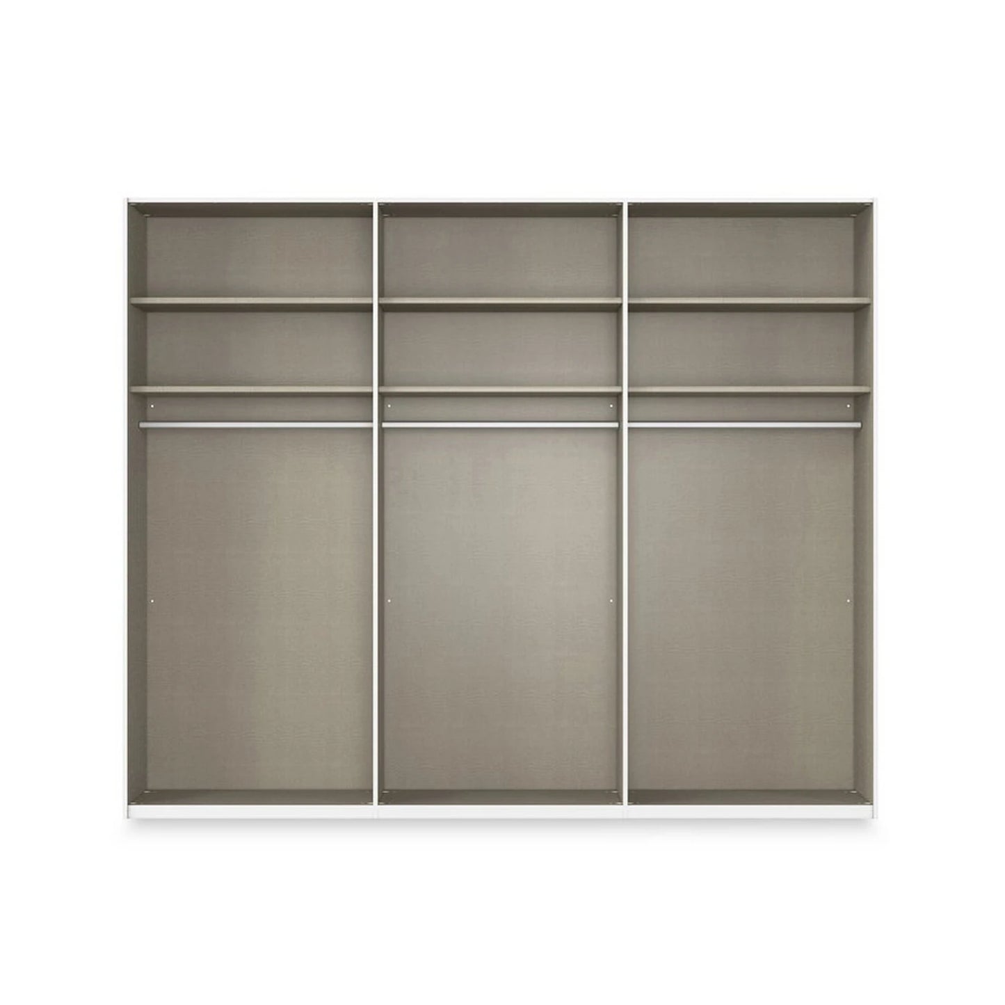 Rauch Heaven 3 Door Slider Wardrobe with 2 Décor Doors, 1 Mirror Door and Lights - Internal Compartments