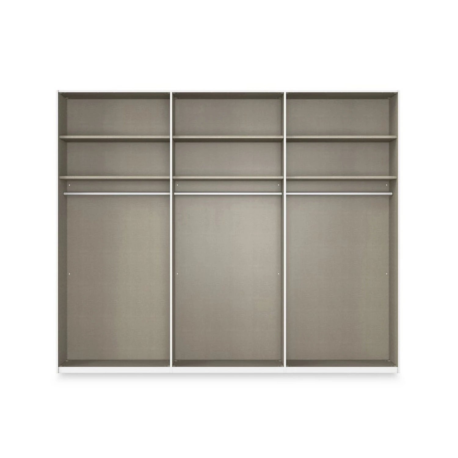 Rauch Heaven 3 Door Slider Wardrobe with 2 Décor Doors, 1 Mirror Door and Lights - Internal Compartments