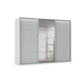 Rauch Heaven 3 Door Slider Wardrobe with 2 Décor Doors, 1 Mirror Door and Lights in Silk Grey