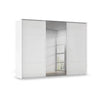 Rauch Heaven 3 Door Slider Wardrobe with 2 Glass Doors and 1 Mirror Door in White