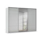 Rauch Heaven 3 Door Slider Wardrobe with 2 Glass Doors and 1 Mirror Door in Silk Grey