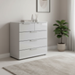 Rauch Heaven 3+2 Drawer Chest with Glass Front in Silk Grey styled in a modern room