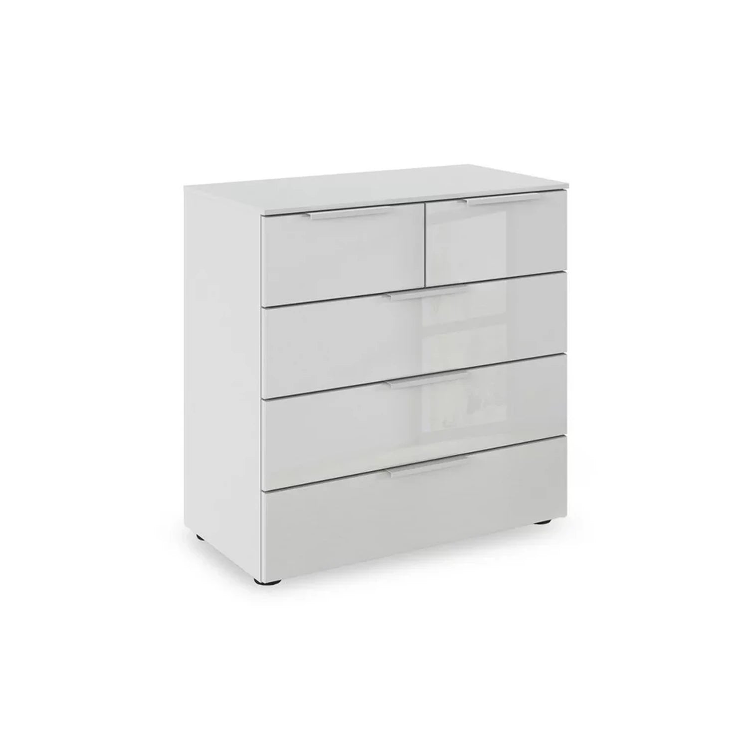 Rauch Haven 3+2 Drawer Chest with Glass Front in Silk Grey