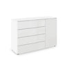 Rauch Haven 4 Drawer 1 Door Glass Chest with Glass Top and Front in White