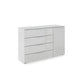 Rauch Heaven 4 Drawer 1 Door Glass Chest with Glass Top and Front in Silk Grey