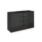 Rauch Haven 4 Drawer 2 Door Glass Chest with Glass Top and Front in Black