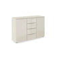 Rauch Haven 4 Drawer 2 Door Glass Chest with Glass Top and Front in Champagne