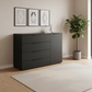 Rauch Heaven 4 Drawer 1 Door Décor Chest in Black styled in a modern room