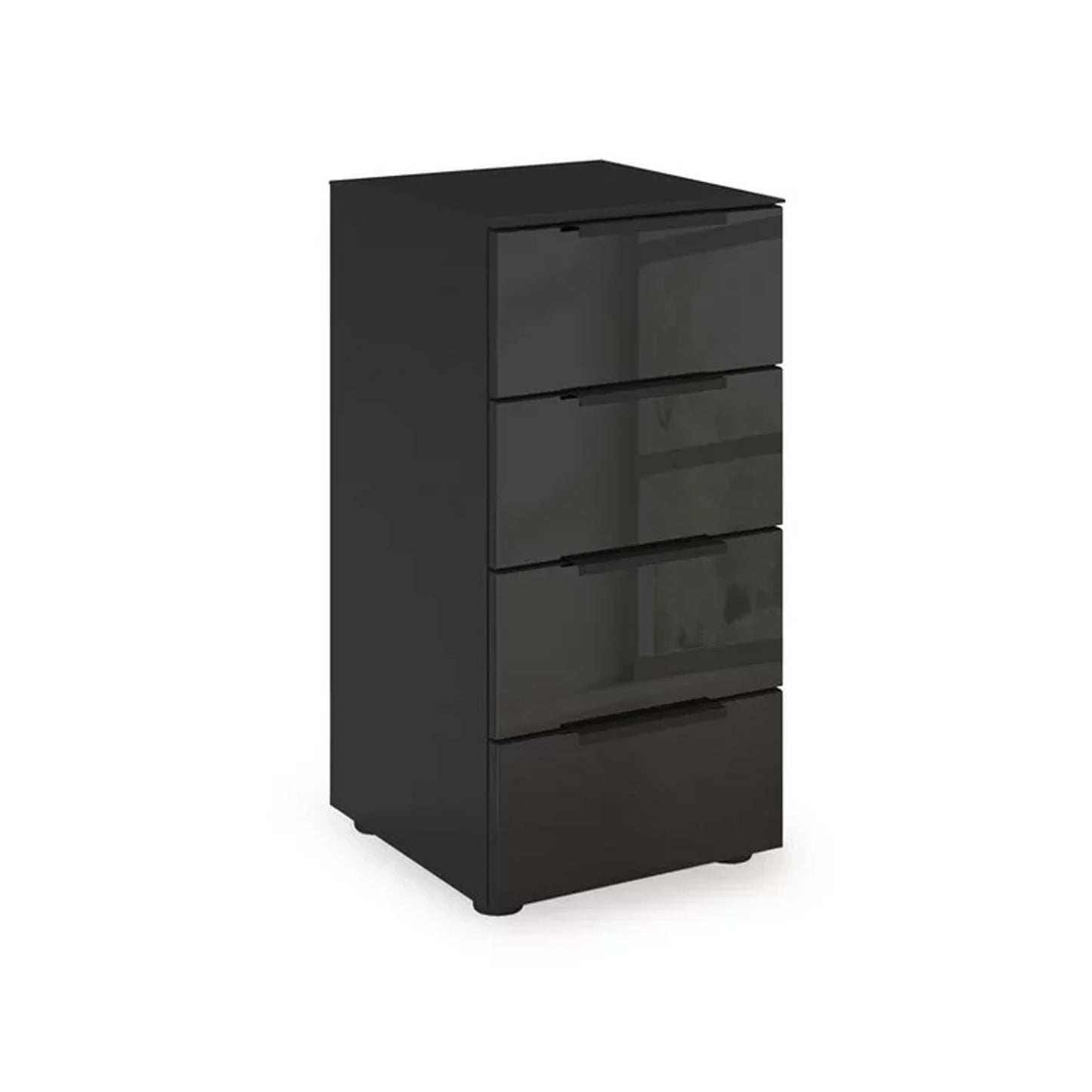 Rauch Haven 40cm 4 Drawer Chest with Glass Top and Front in Black