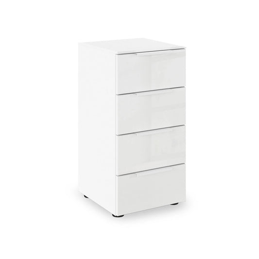Rauch Heaven 40cm 4 Drawer Chest with Glass Front in White