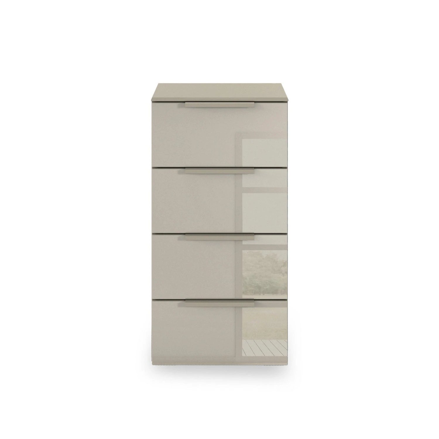 Rauch Haven 40cm 4 Drawer Chest with Glass Top and Front - Front view