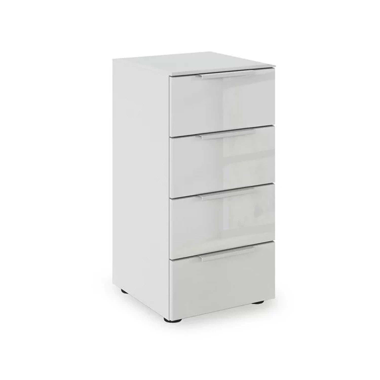 Rauch Haven 40cm 4 Drawer Chest with Glass Top and Front in Silk Grey