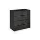 Rauch Haven 80cm 4 Drawer Chest with Glass Top and Front in Black