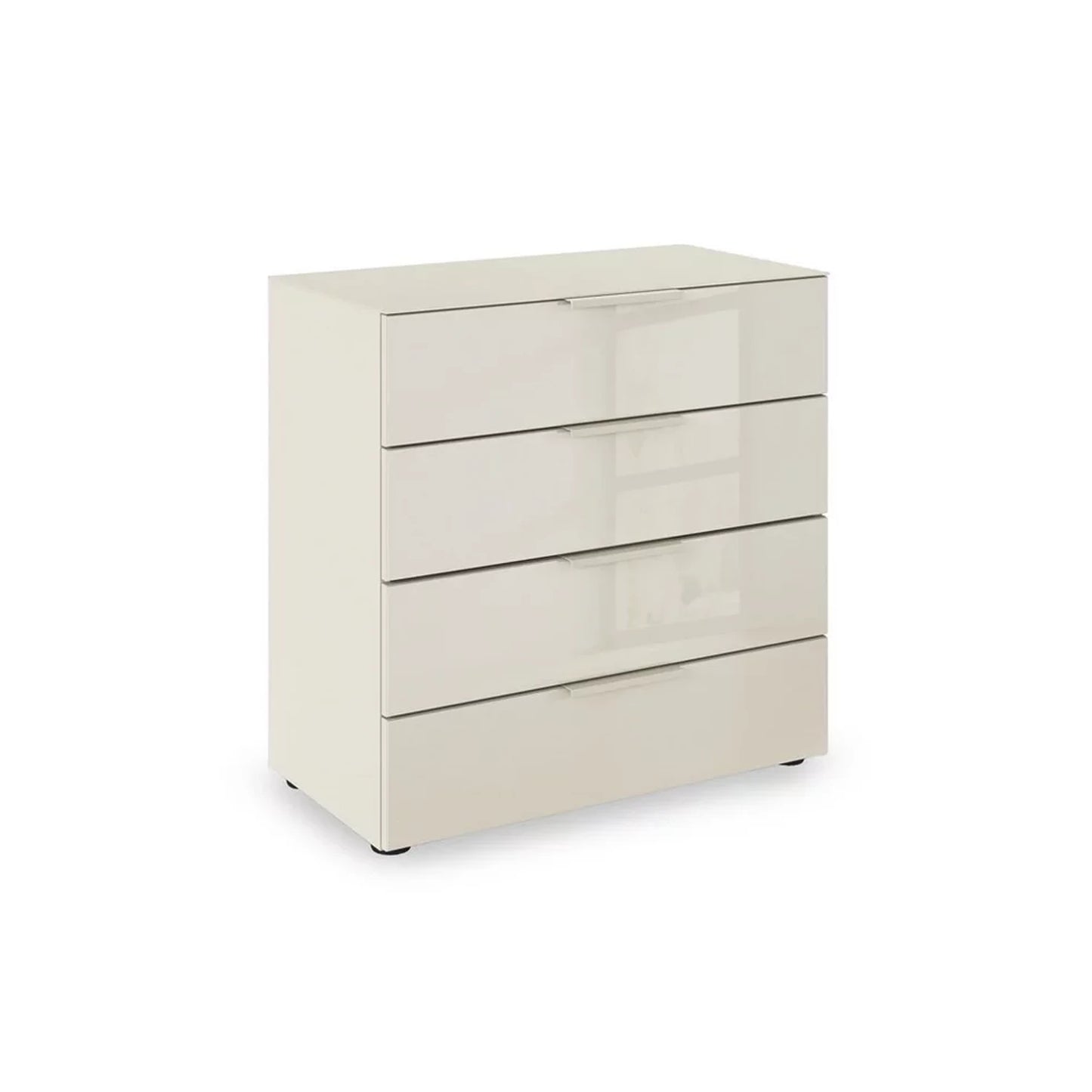 Rauch Haven 80cm 4 Drawer Chest with Glass Top and Front in Champagne