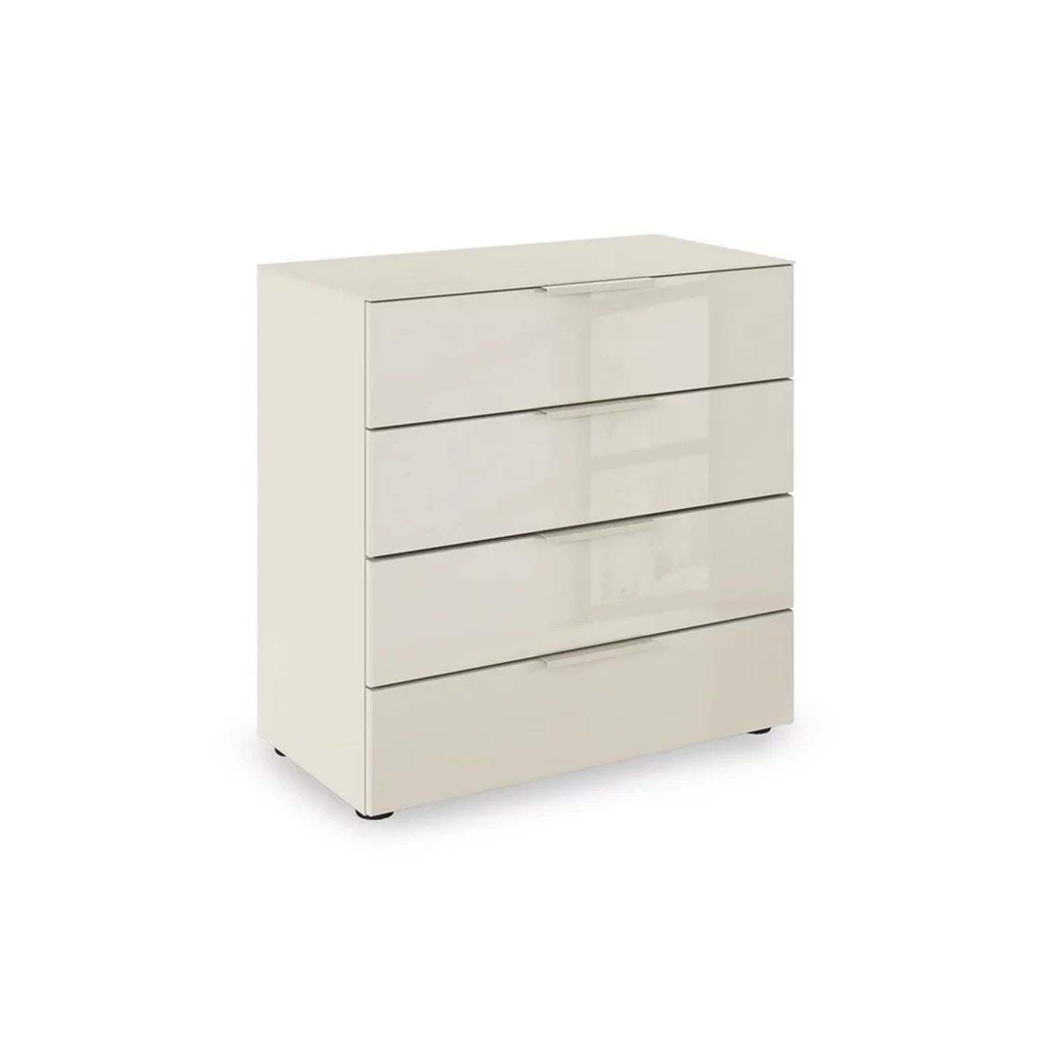 Rauch Haven 80cm 4 Drawer Chest with Glass Top and Front in Champagne