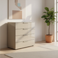 Rauch Heaven 80cm 4 Drawer Chest with Glass Top and Front in Fango styled in a modern room