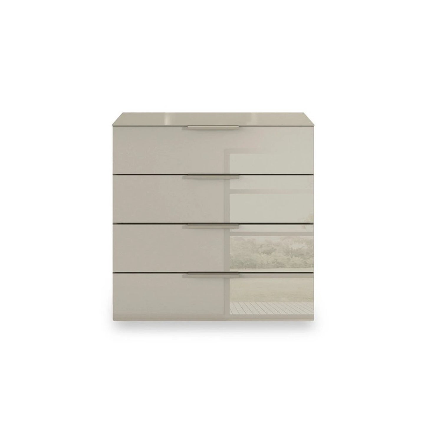 Rauch Haven 80cm 4 Drawer Chest with Glass Top and Front - Front view