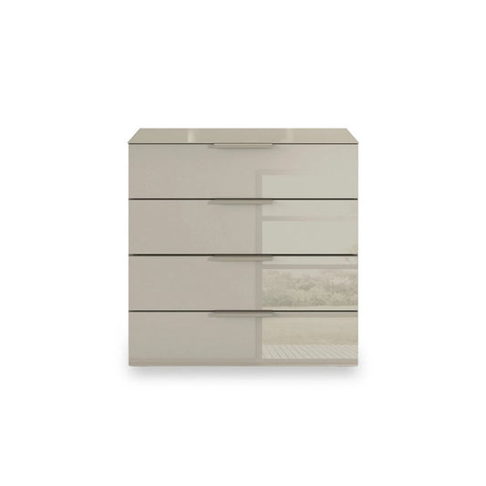 Rauch Haven 80cm 4 Drawer Chest with Glass Top and Front - Front view