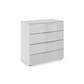 Rauch Haven 80cm 4 Drawer Chest with Glass Top and Front in Silk Grey