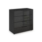 Rauch Heaven 80cm 4 Drawer Chest with Glass Front in Black
