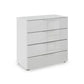 Rauch Heaven 80cm 4 Drawer Chest with Glass Front in Silk Grey