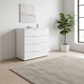 Rauch Heaven 80cm 4 Drawer Décor Chest in Alpine White styled in a modern bedroom