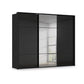 Rauch Haven 3 Door Slider Wardrobe with 2 Glass Doors and 1 Mirror Door in Black