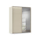 Rauch Heaven 190cm 2 Door Slider Wardrobe with 1 Glass Door, 1 Mirror Door and Lights in Champagne