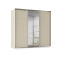 Rauch Haven 3 Door Slider Wardrobe with 2 Décor Doors and 1 Mirror Door in Champagne