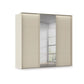 Rauch Haven 3 Door Slider Wardrobe with 2 Décor Doors, 1 Mirror Door and Lights in Champagne