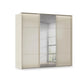 Rauch Haven 3 Door Slider Wardrobe with 2 Glass Doors, 1 Mirror Door & Lights in Champagne