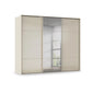 Rauch Haven 3 Door Slider Wardrobe with 2 Glass Doors and 1 Mirror Door in Champagne