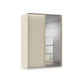 Rauch Haven 2 Door Slider Wardrobe with 1 Décor Door, 1 Mirror Door and Lights in Champagne