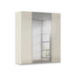 Rauch Haven 4 Door Hinged Wardrobe with 2 Glass Doors and 2 Mirror Doors in Champagne