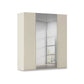 Rauch Haven 4 Door Hinged Wardrobe with 2 Décor Doors and 2 Mirror Doors in Champagne