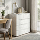 Rauch Heaven 3+2 Drawer Chest with Glass Top and Front - Styled in a Bedroom