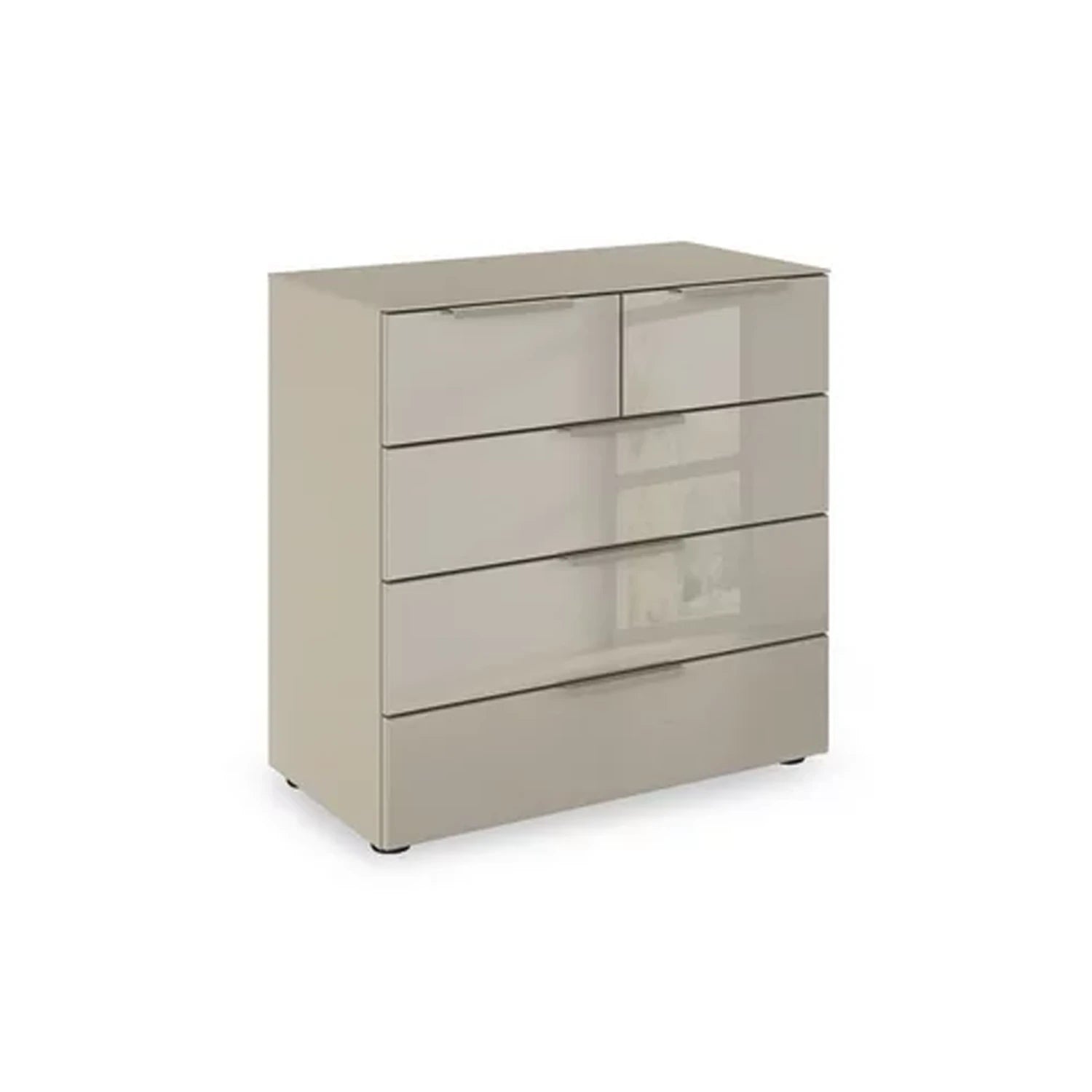 Rauch Heaven 3+2 Drawer Chest with Glass Top and Front in Fango