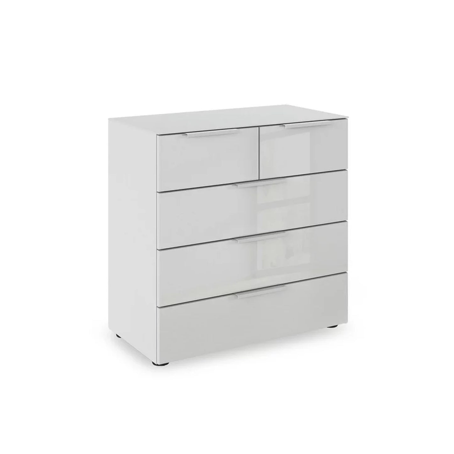 Rauch Heaven 3+2 Drawer Chest with Glass Top and Front in Silk Grey