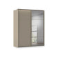 Rauch Haven 2 Door Slider Wardrobe with 1 Décor Door, 1 Mirror Door and Lights in Fango