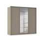 Rauch Haven 3 Door Slider Wardrobe with 2 Décor Doors and 1 Mirror Door in Fango