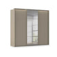 Rauch Haven 3 Door Slider Wardrobe with 2 Décor Doors, 1 Mirror Door and Lights in Fango