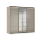 Rauch Haven 3 Door Slider Wardrobe with 2 Glass Doors, 1 Mirror Door & Lights in Fango