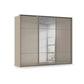 Rauch Haven 3 Door Slider Wardrobe with 2 Glass Doors and 1 Mirror Door in Fango