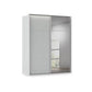 Rauch Haven 2 Door Slider Wardrobe with 1 Décor Door, 1 Mirror Door and Lights in Silk Grey
