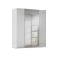 Rauch Haven 4 Door Hinged Wardrobe with 2 Glass Doors and 2 Mirror Doors in Silk Grey