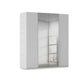 Rauch Haven 4 Door Hinged Wardrobe with 2 Décor Doors and 2 Mirror Doors in Silk Grey