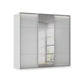 Rauch Haven 3 Door Slider Wardrobe with 2 Glass Doors, 1 Mirror Door & Lights in Silk Grey