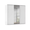Rauch Haven 3 Door Slider Wardrobe with 2 Décor Doors and 1 Mirror Door in White