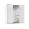 Rauch Haven 3 Door Slider Wardrobe with 2 Décor Doors, 1 Mirror Door and Lights in White