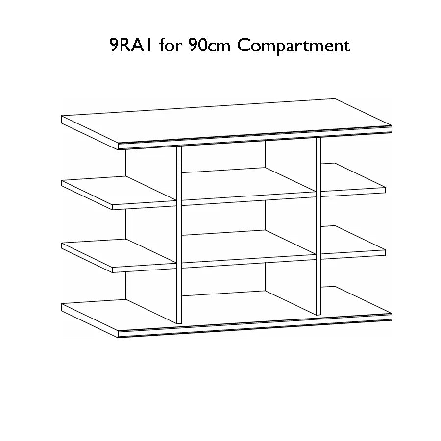 Shelf Commitment For Rauch Wardrobes - Orange - Dimensions